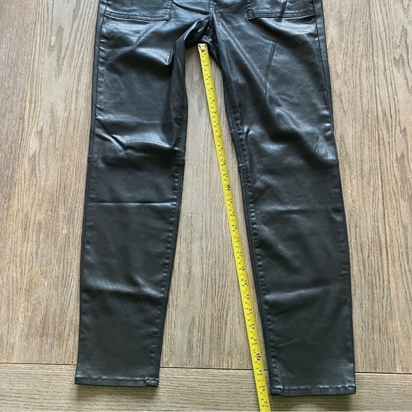 Sanctuary Hayden Tapered Faux Leather Liquid Look Black Stretch Pant Size 31 - Picture 8 of 11